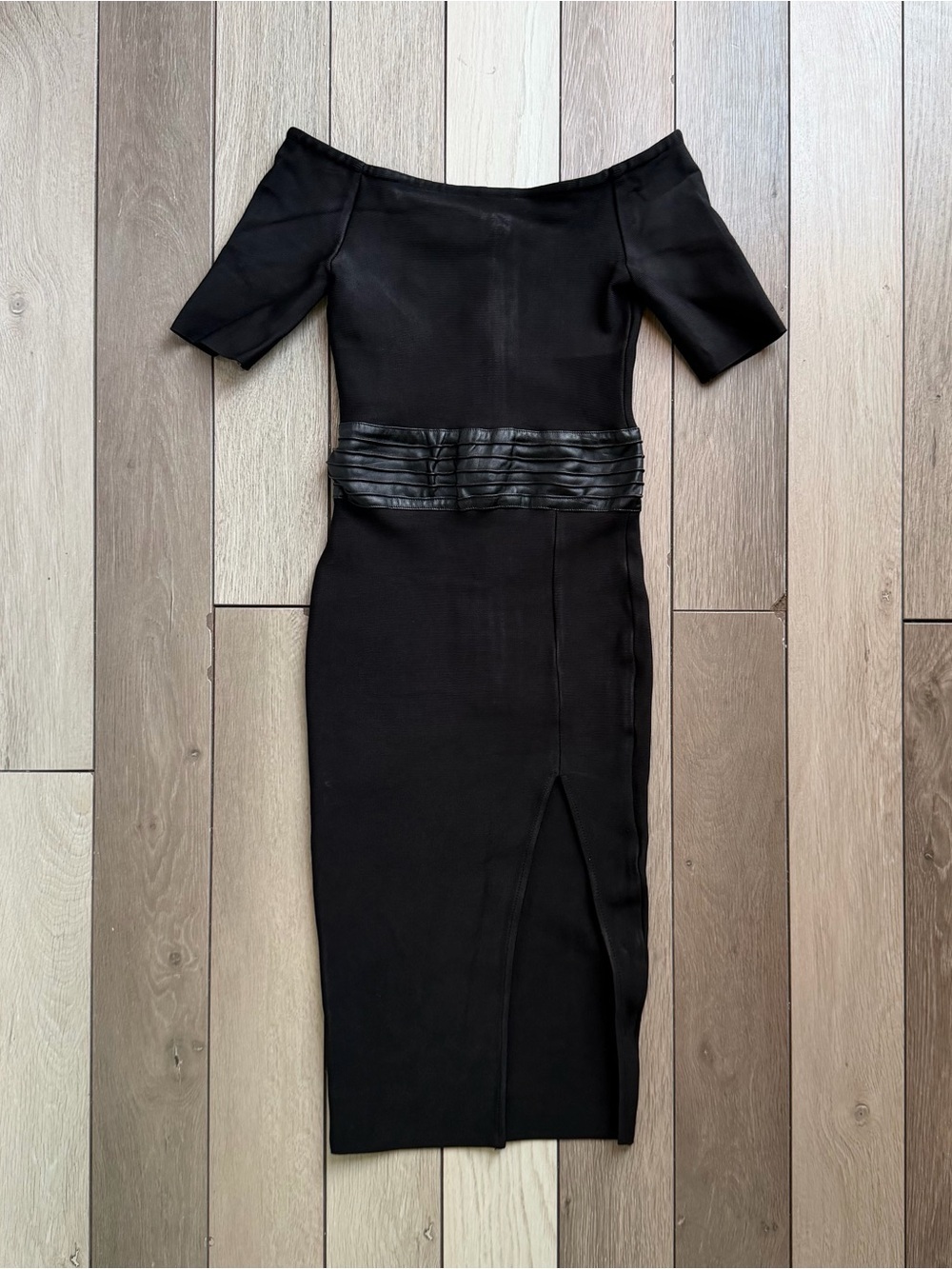Hot Miami Styles Y2K Black Off Shoulder Bandage Dress